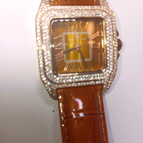 Elegant Gold and Brown Women's Watch - Picture 1 of 3